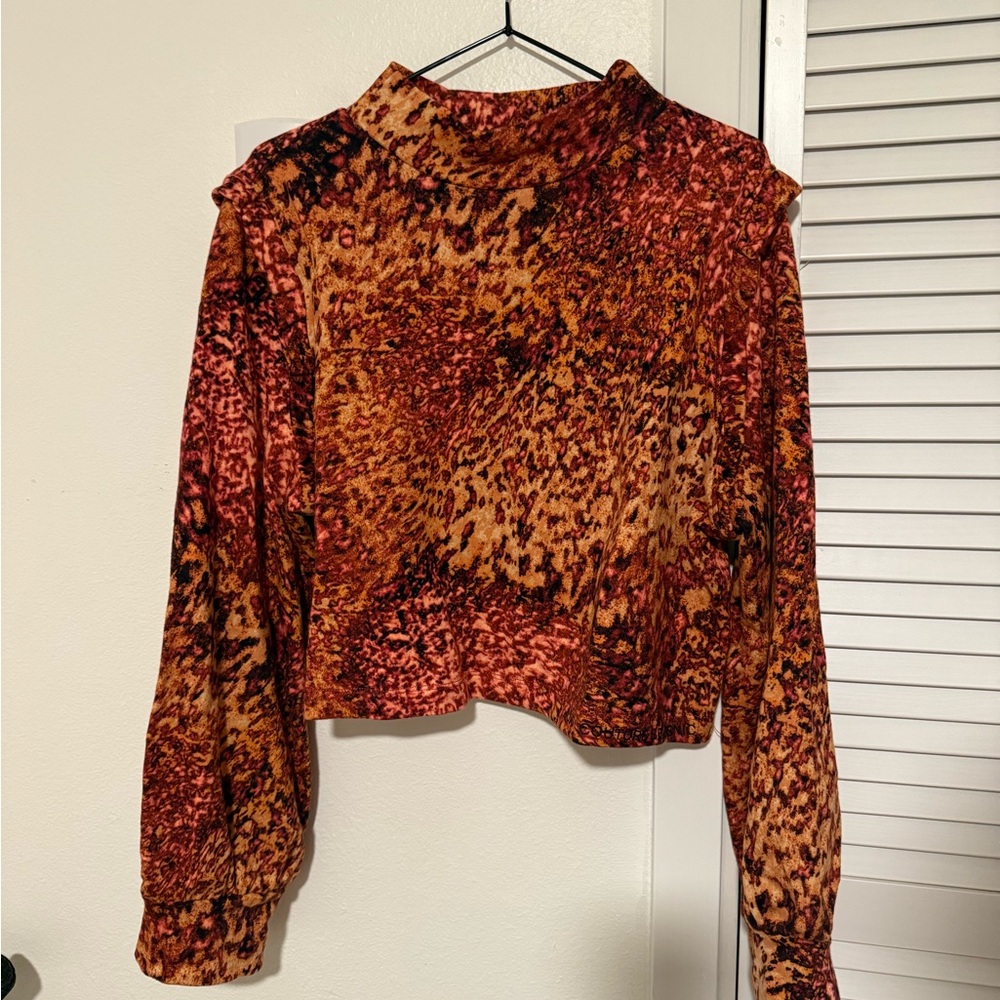 Juicy Couture Red and Orange Leopard Patterned Sweatshirt